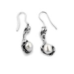 Pendientes colgantes con perla