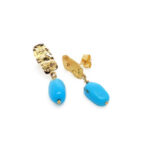 Pendientes de Oro y piedra colgante